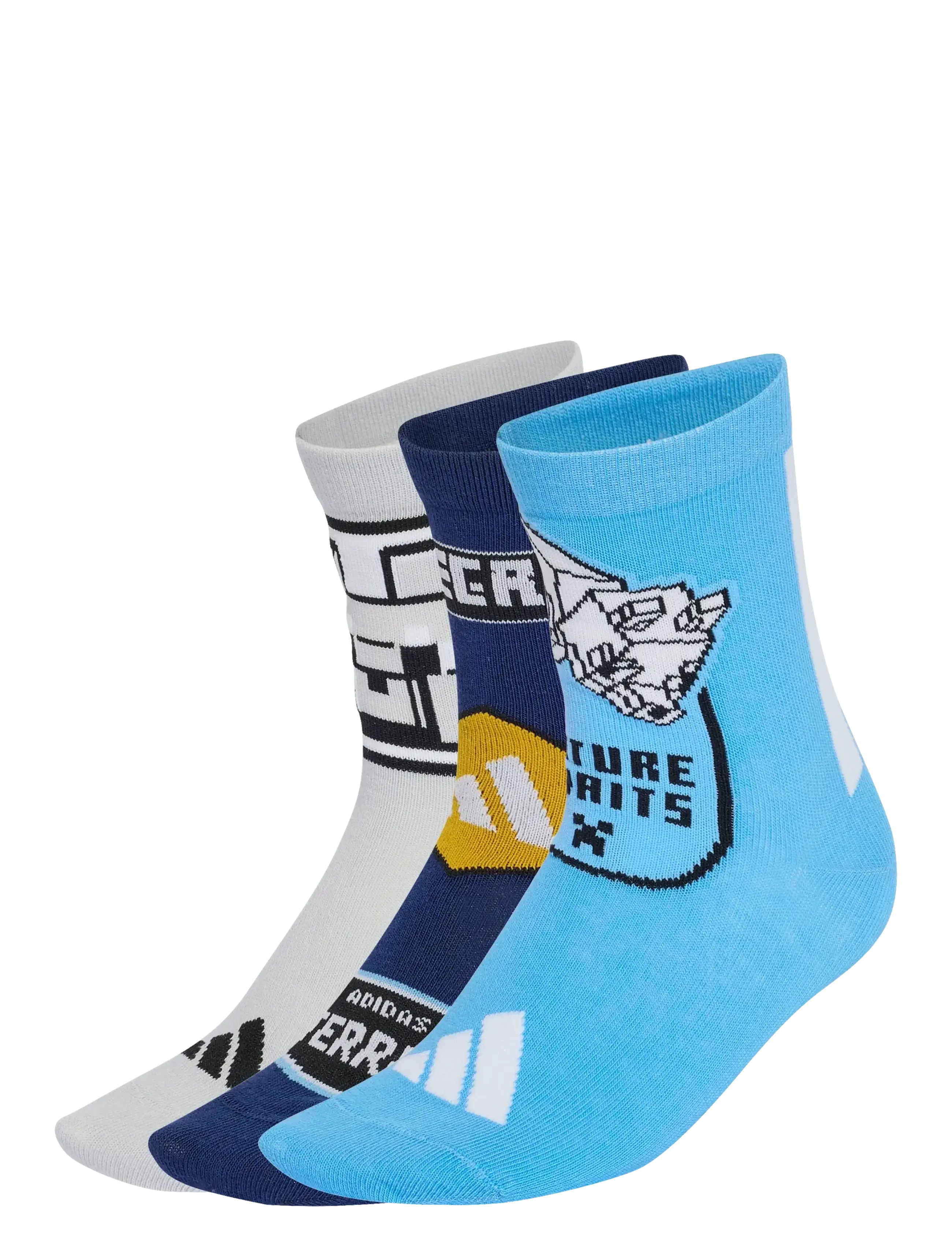 adidas Sportswear Minecraft 3P, Børn, Minecraft 3-Pak Strømper, Multi/mønstret, Str: 34-36