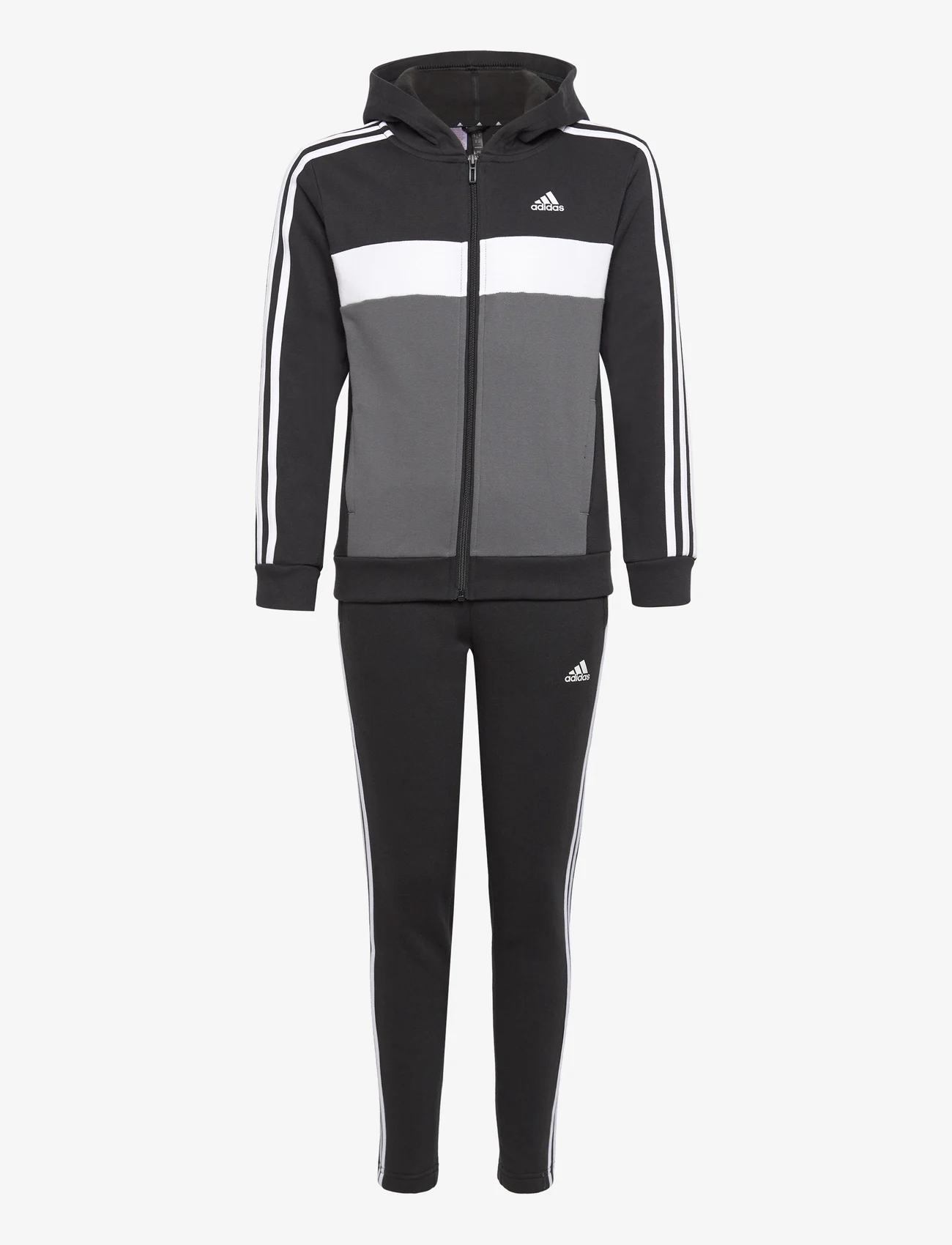 adidas Sportswear - J 3S TIB FL TS - tracksuits - black/white/grefiv - 0
