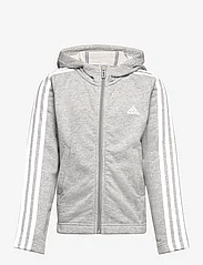 adidas Sportswear - G 3S FZ HD - sweatshirts - mgreyh/white - 0