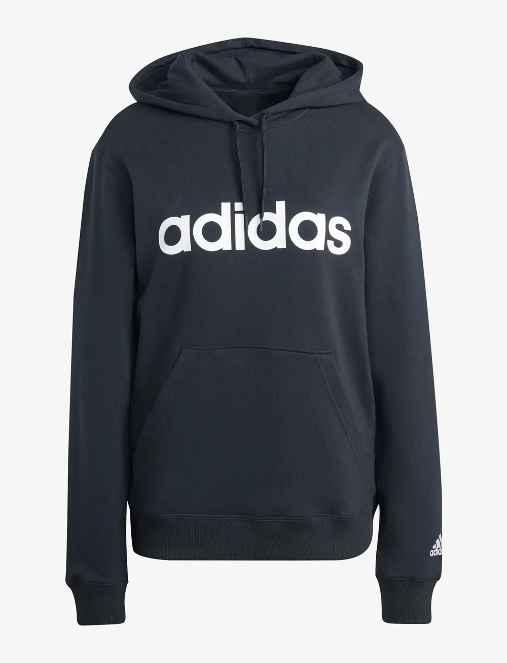 Adidas men's essential linear logo pullover hoodie outlet