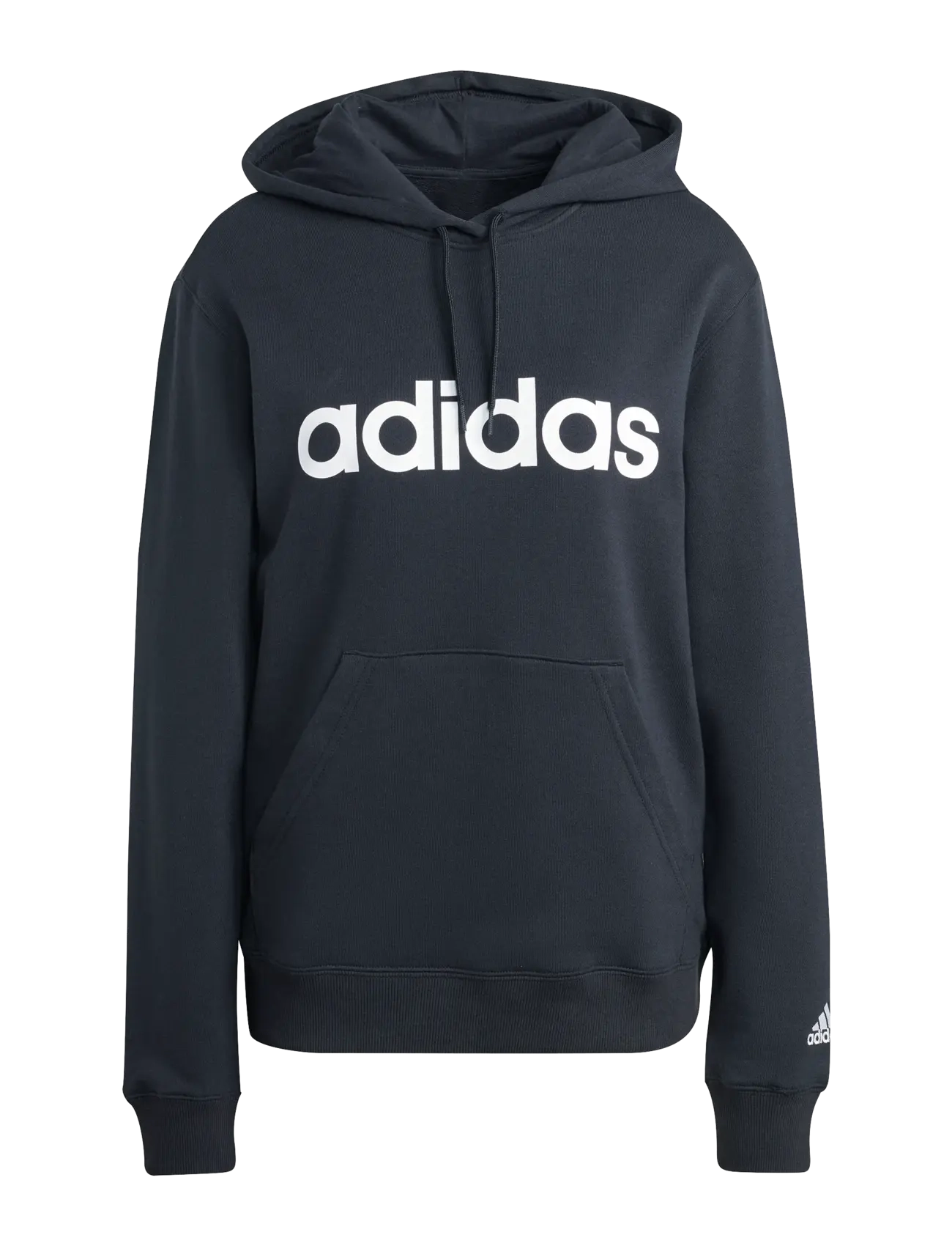 adidas Sportswear W LIN FT HD - Sweatshirts - BLACK/WHITE / black