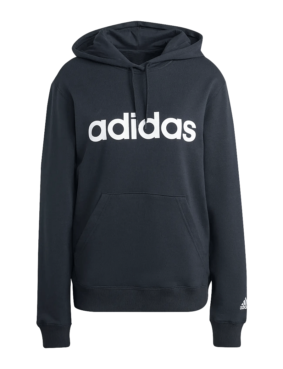 adidas Sportswear - W LIN FT HD - huvtröjor - black/white - 0
