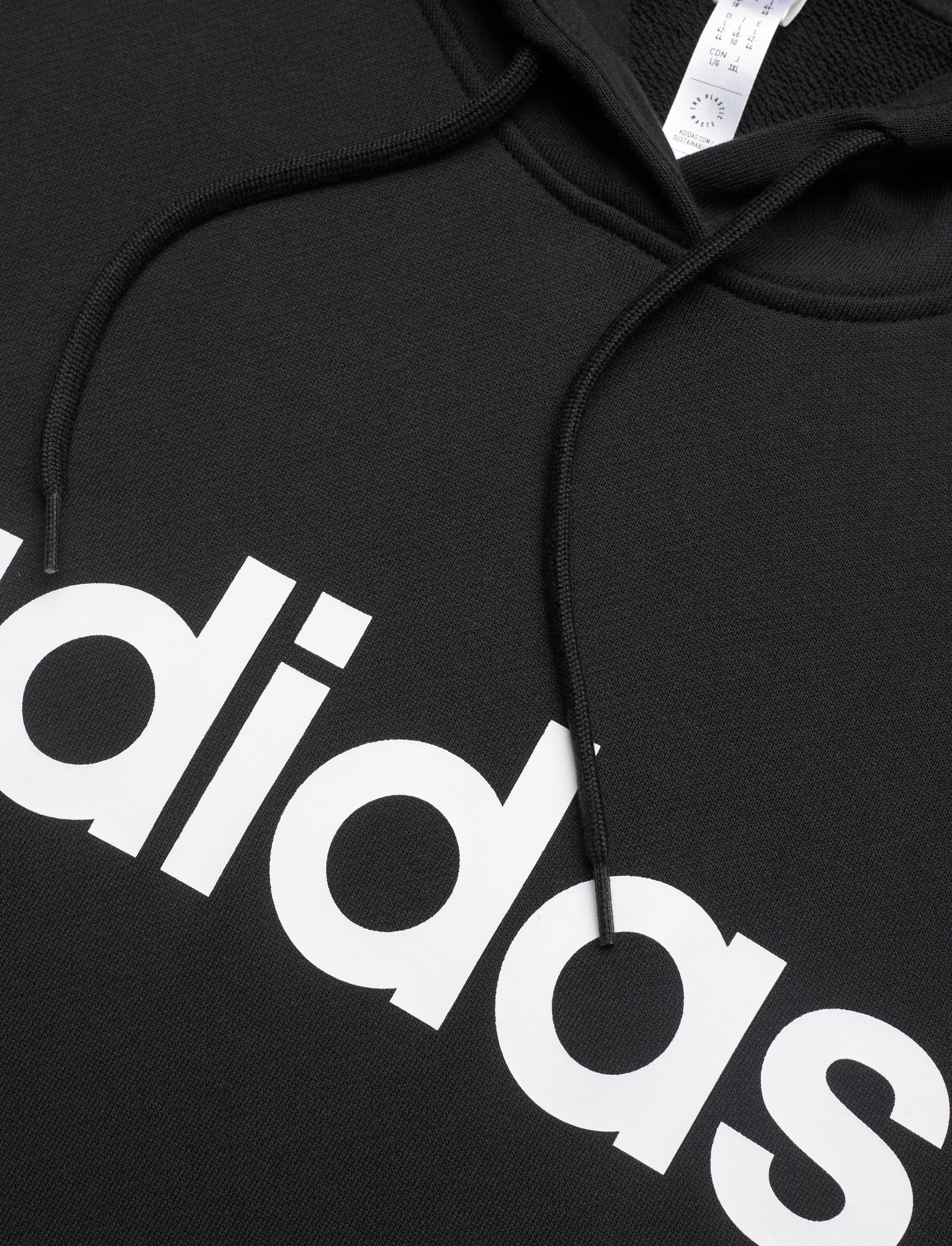 adidas Sportswear - W LIN FT HD - huvtröjor - black/white - 2