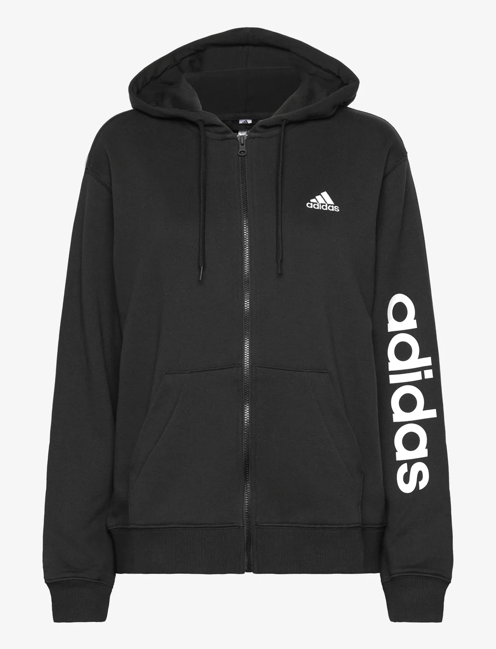 Adidas essentials linear full zip best sale hoodie