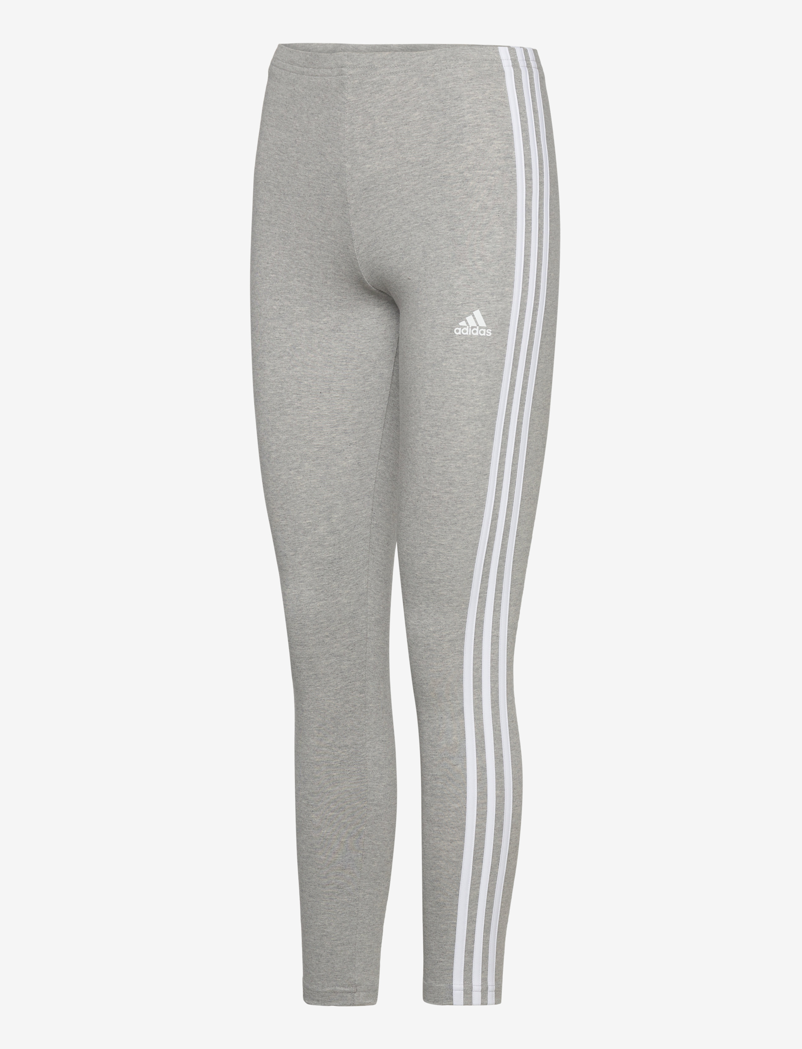 adidas Sportswear - Essentials 3-Stripes High-Waisted Single Jersey Leggings - mgreyh/white - 2