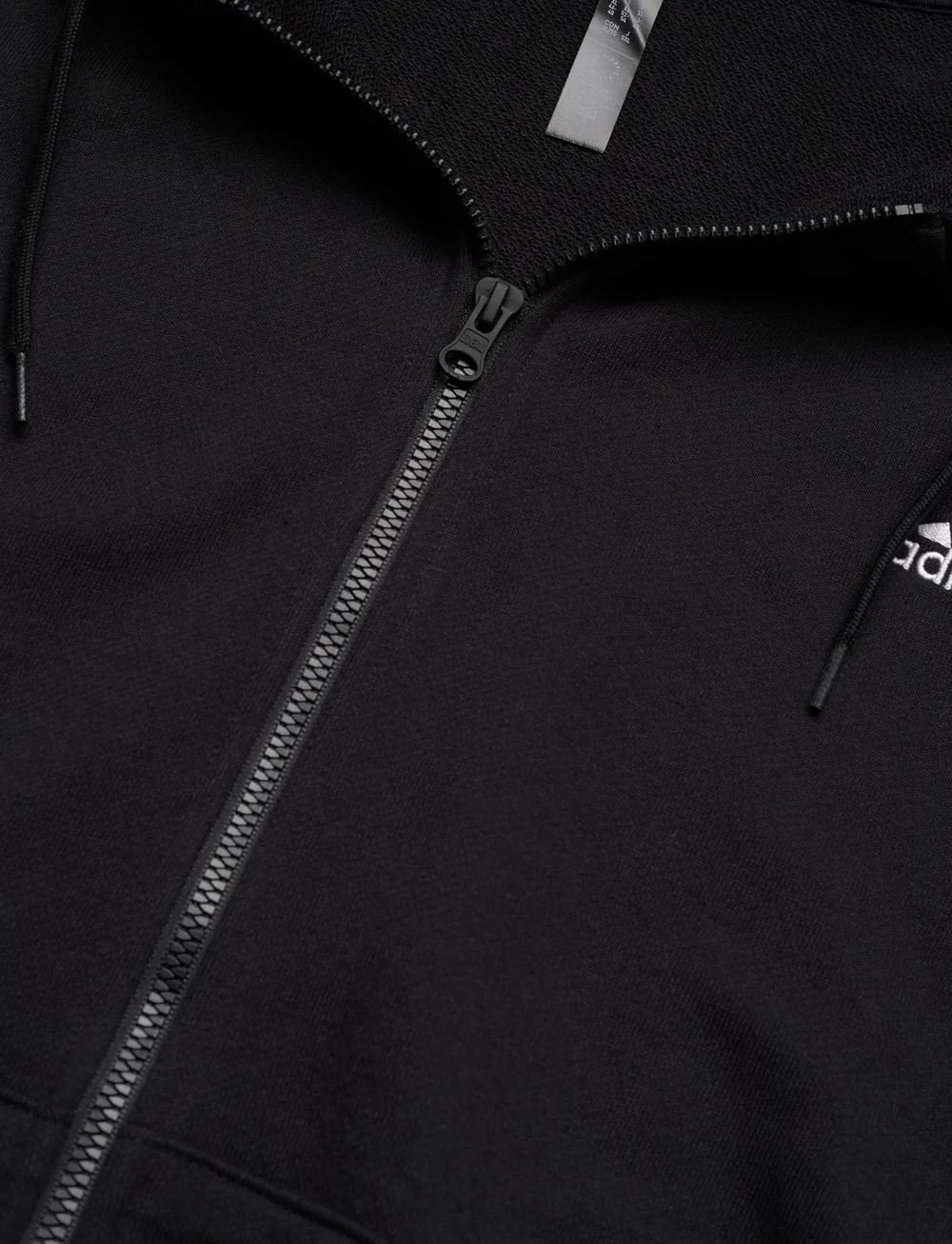 adidas Sportswear - W 3S FT FZ R HD - huvtröjor - black/white - 2