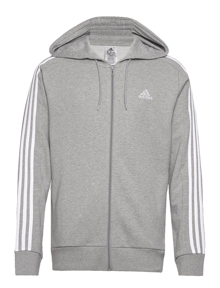 adidas Sportswear - M 3S FT FZ HD - mgreyh/white - 0