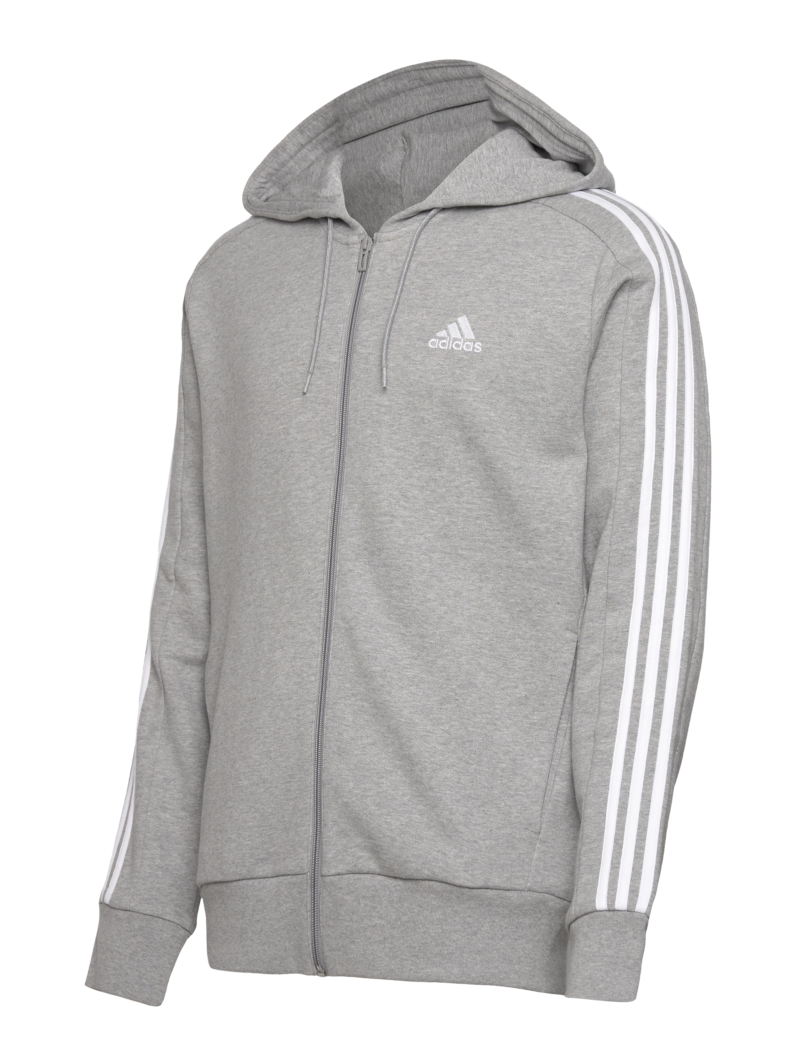 adidas Sportswear - M 3S FT FZ HD - mgreyh/white - 2