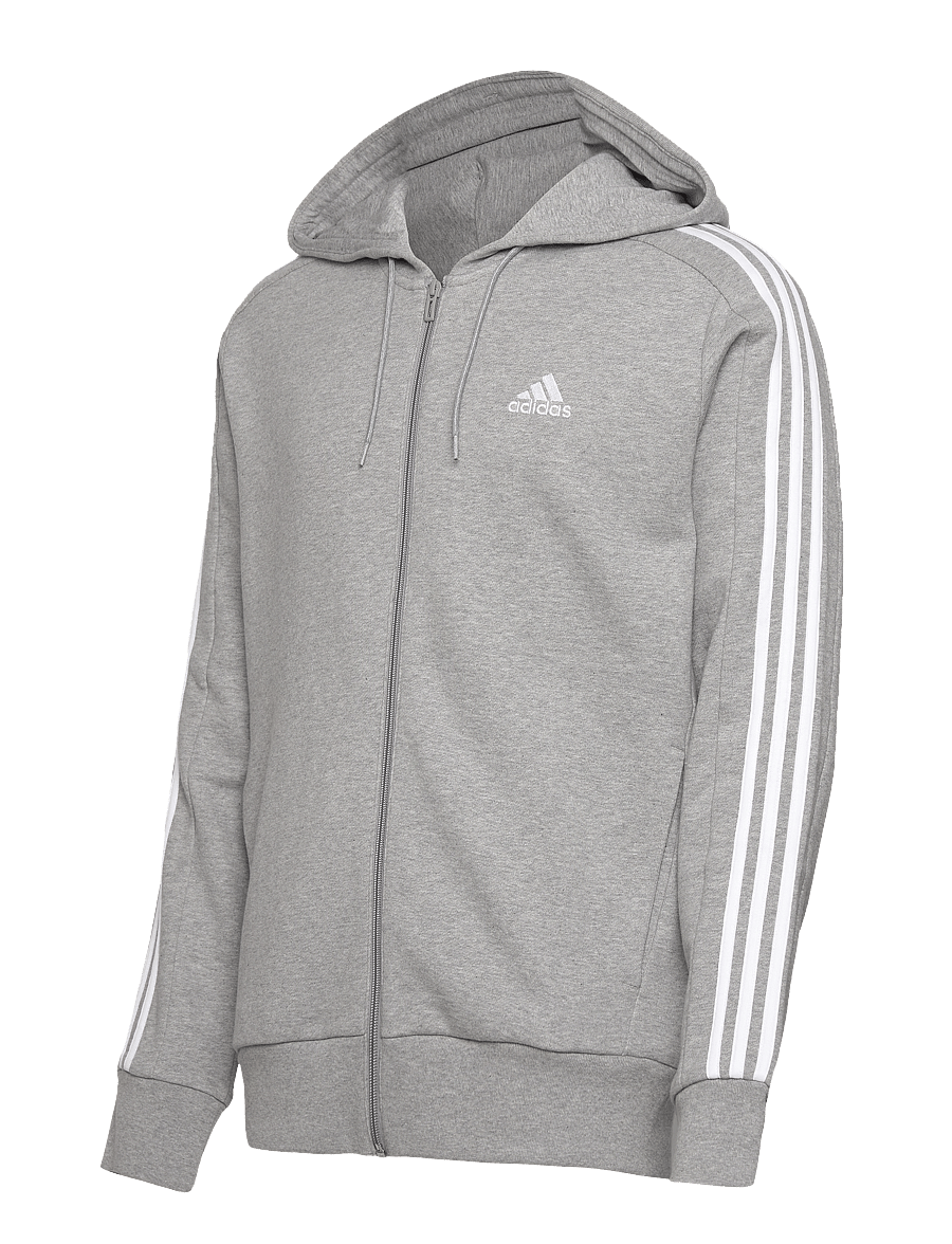 adidas Sportswear - M 3S FT FZ HD - mgreyh/white - 2