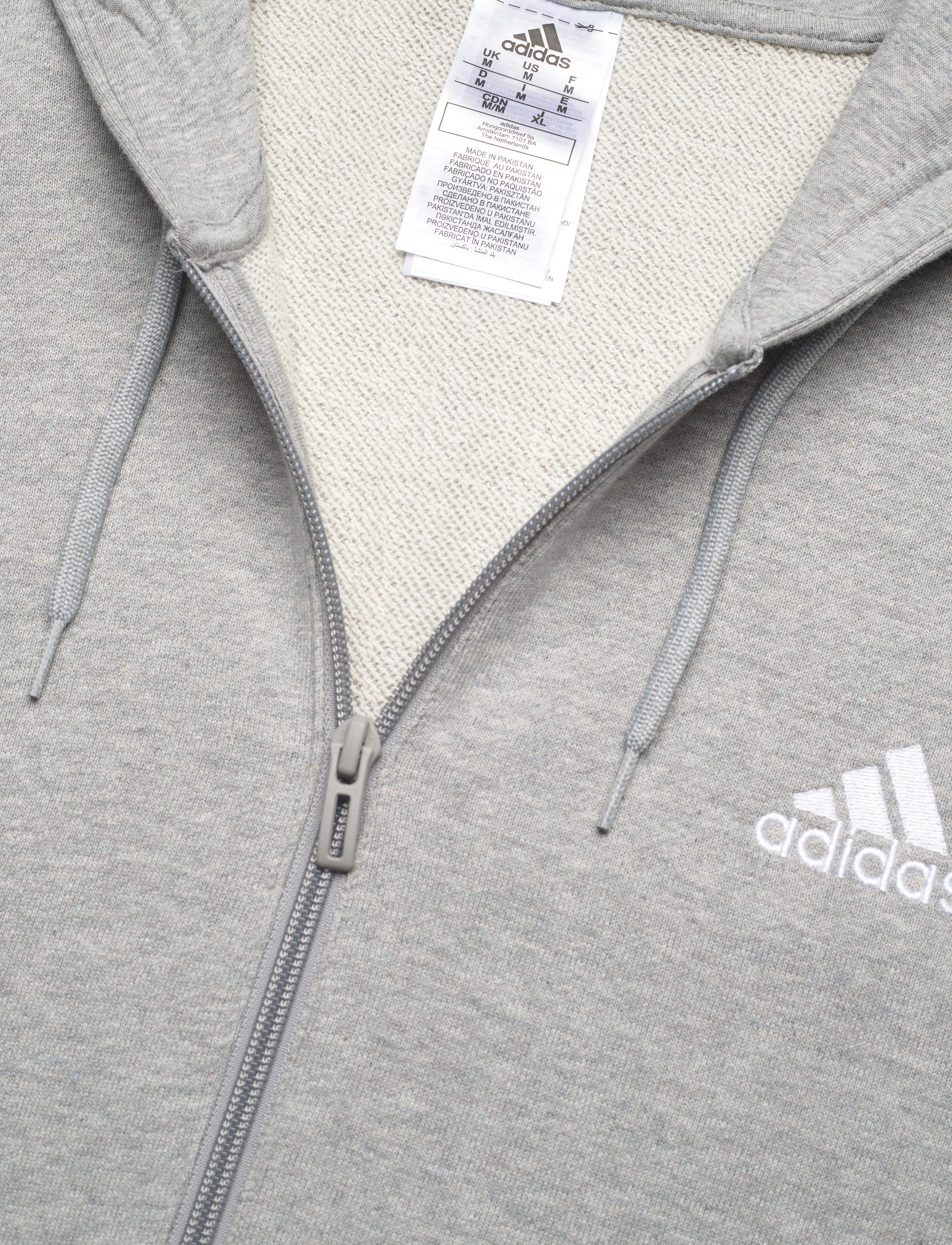adidas Sportswear - M 3S FT FZ HD - mgreyh/white - 4