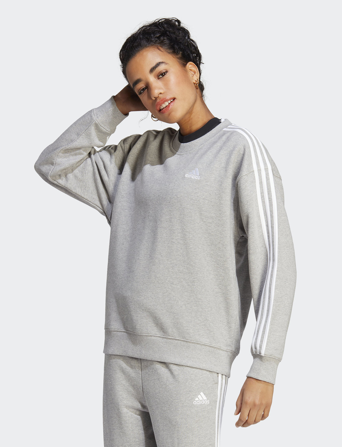 Adidas essentials 3 stripes sweatshirt sales