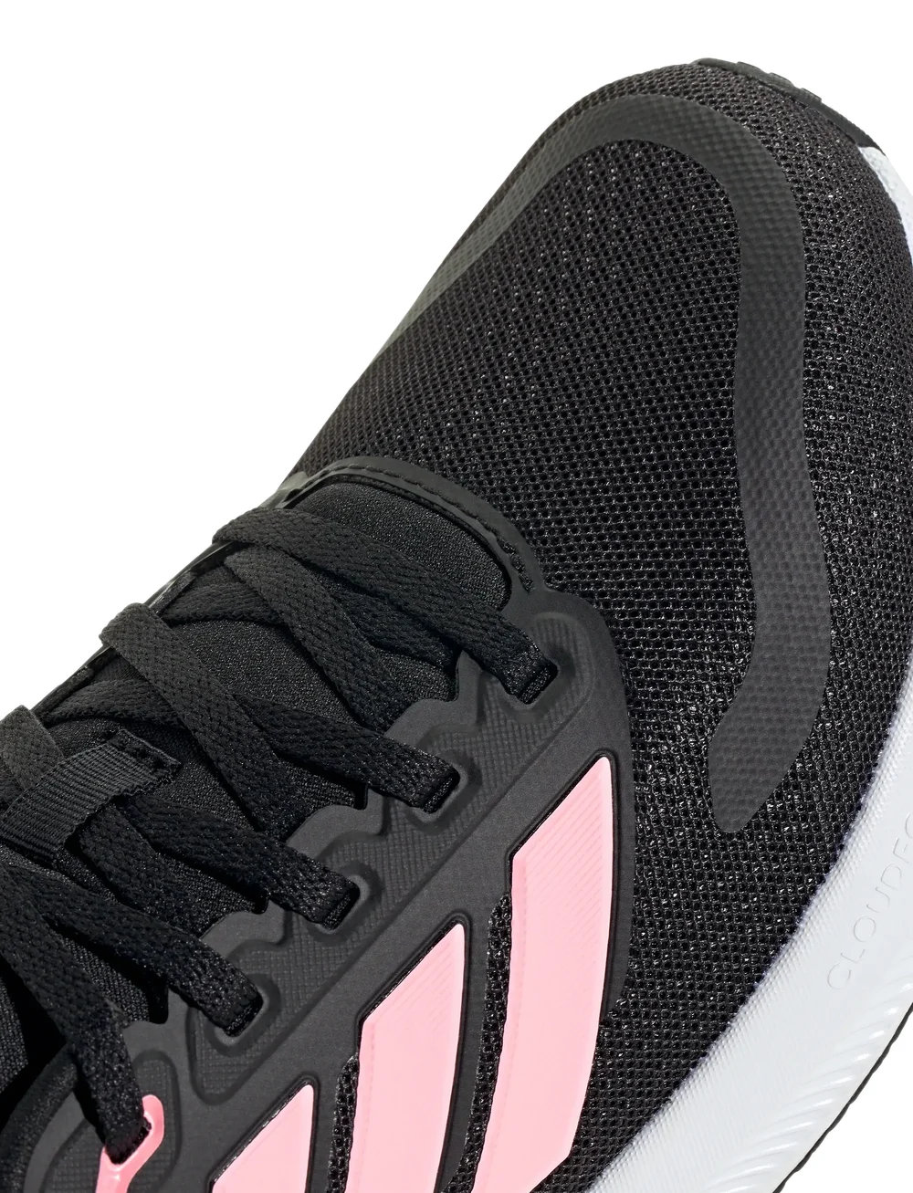 adidas Sportswear - RUNFALCON 5 J - låga sneakers - cblack/pinspa/silvmt - 5