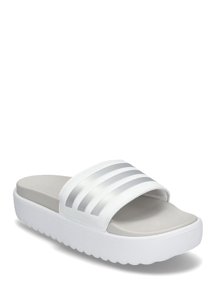 adidas Sportswear - ADILETTE PLATFORM - sandaalit ja tohvelit - ftwwht/zeromt/greone - 0