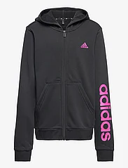 adidas Sportswear - Essentials Linear Logo Full-Zip Hoodie - huvtröjor - black/selubl - 0