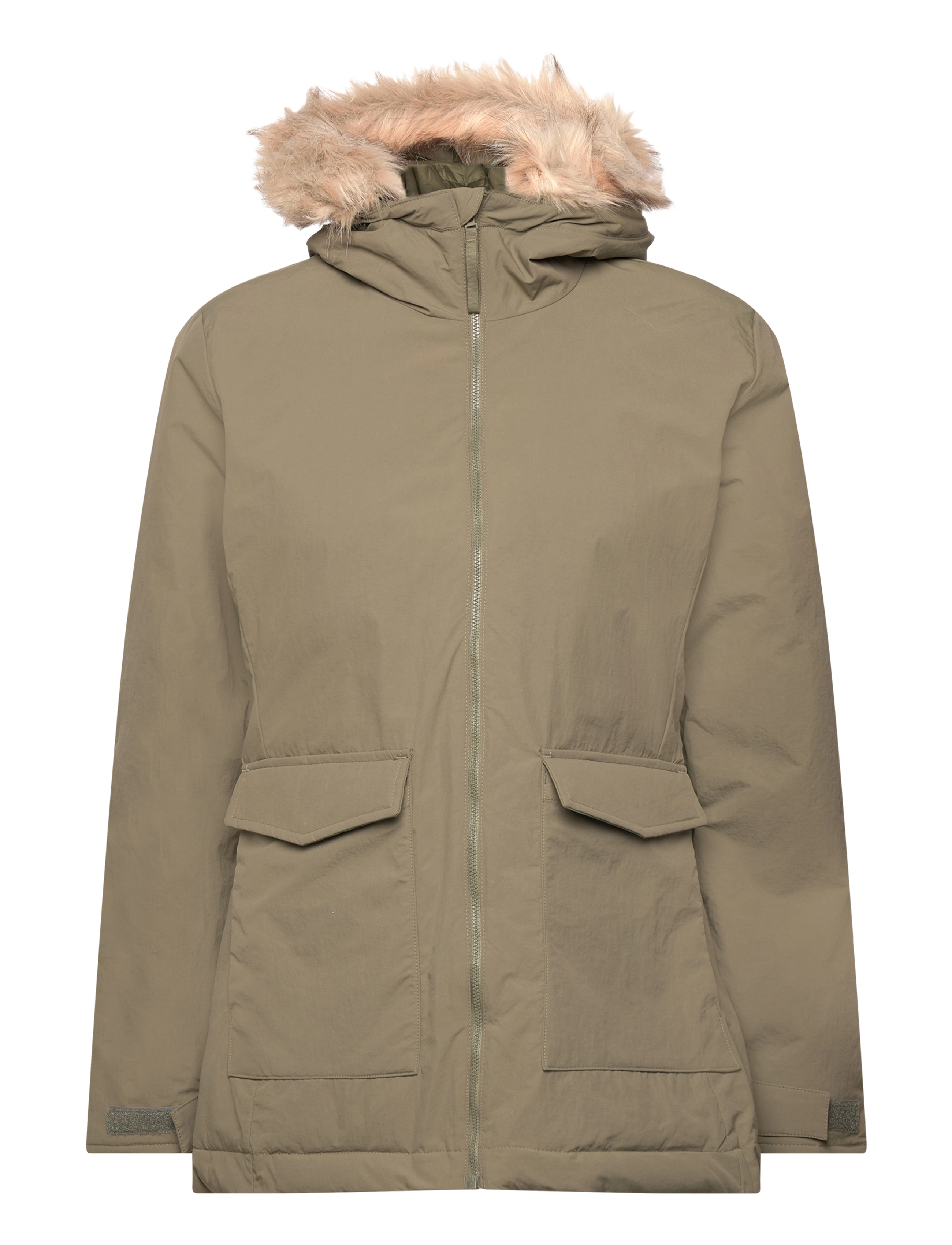 adidas Sportswear Hooded Fur Parka - adidas - OLISTR / khaki/green