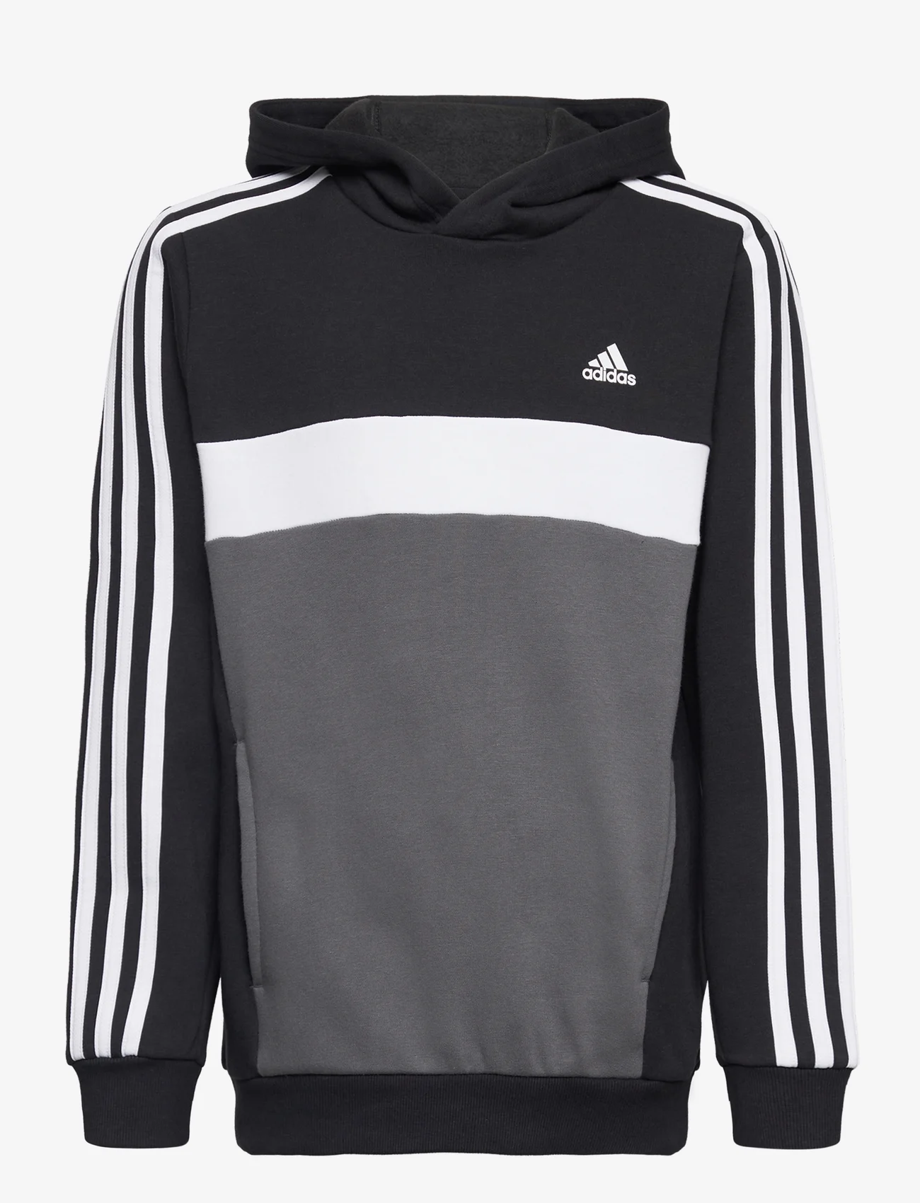 adidas Sportswear - J 3S TIB FL HD - kapuutsiga dressipluusid - black/white/grefiv - 0