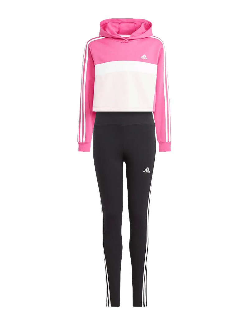 adidas Sportswear - JG 3S TIB FL TS - treniņtērpi un divdaļīgi komplekti - selufu/mgreyh/clpink - 0