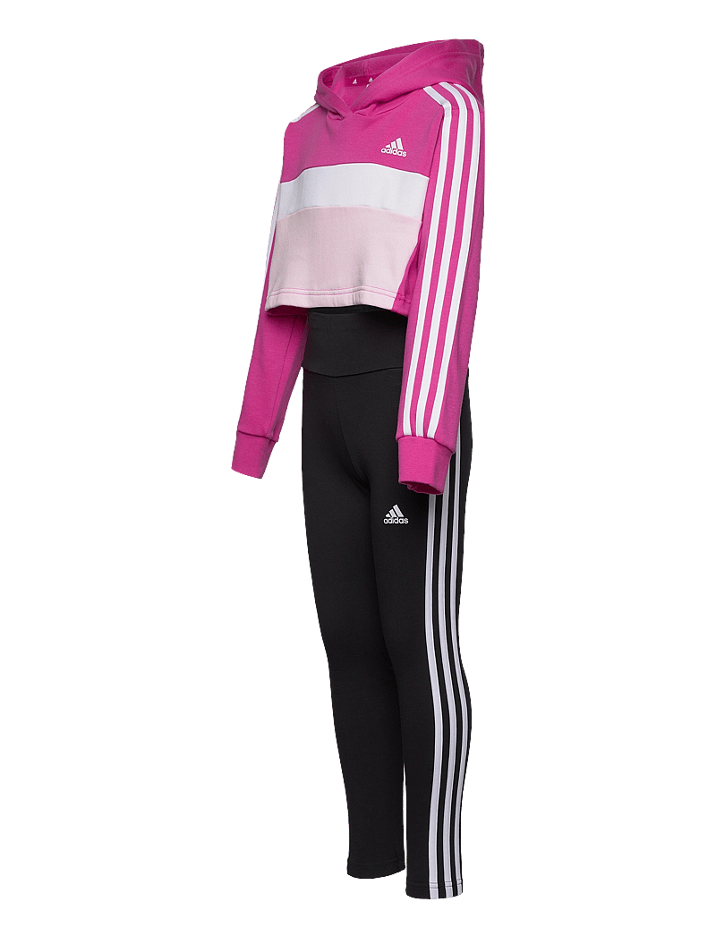 adidas Sportswear - JG 3S TIB FL TS - treniņtērpi un divdaļīgi komplekti - selufu/mgreyh/clpink - 4