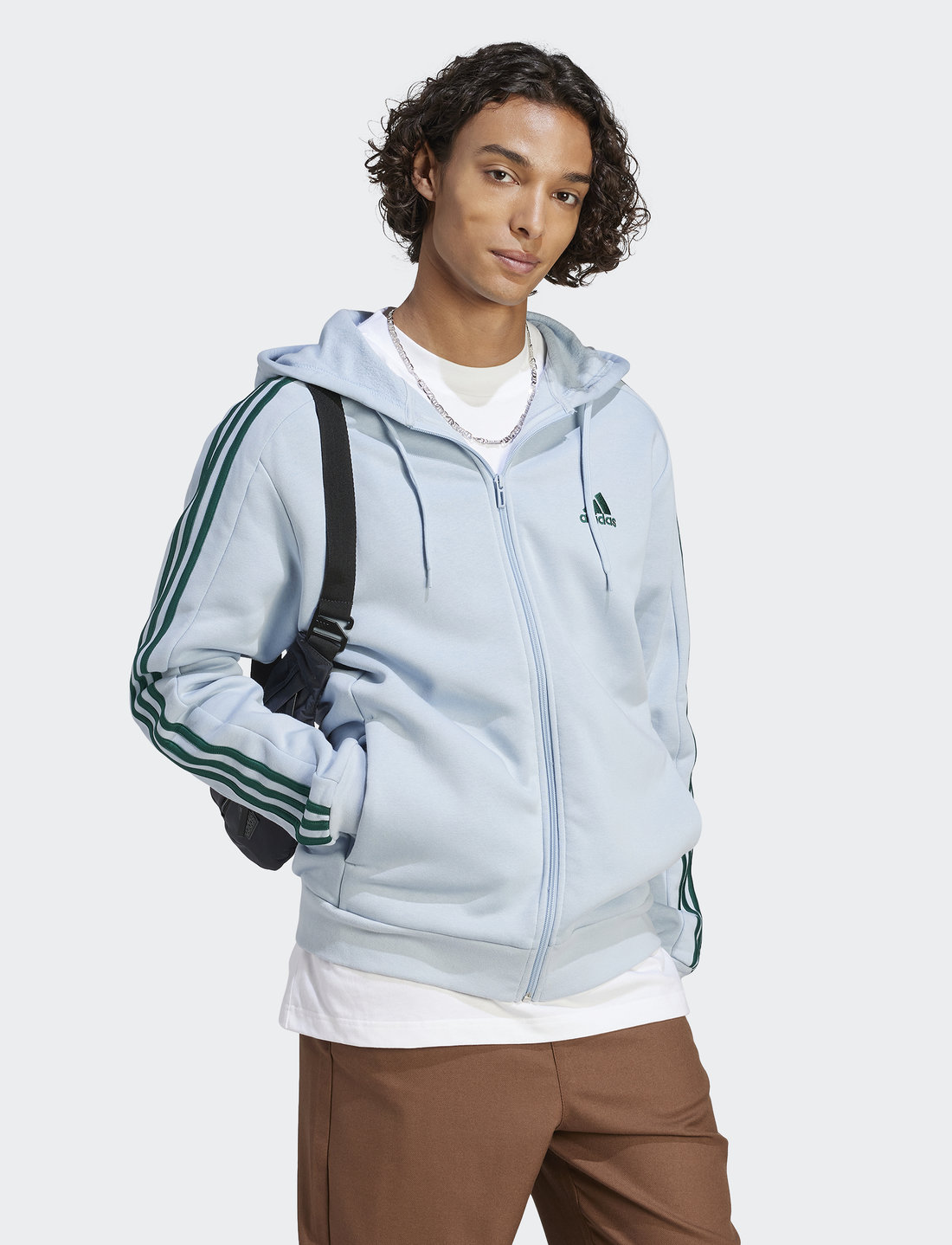 adidas Sportswear Essentials Fleece 3 stripes Full zip Hoodie Hoodies Boozt