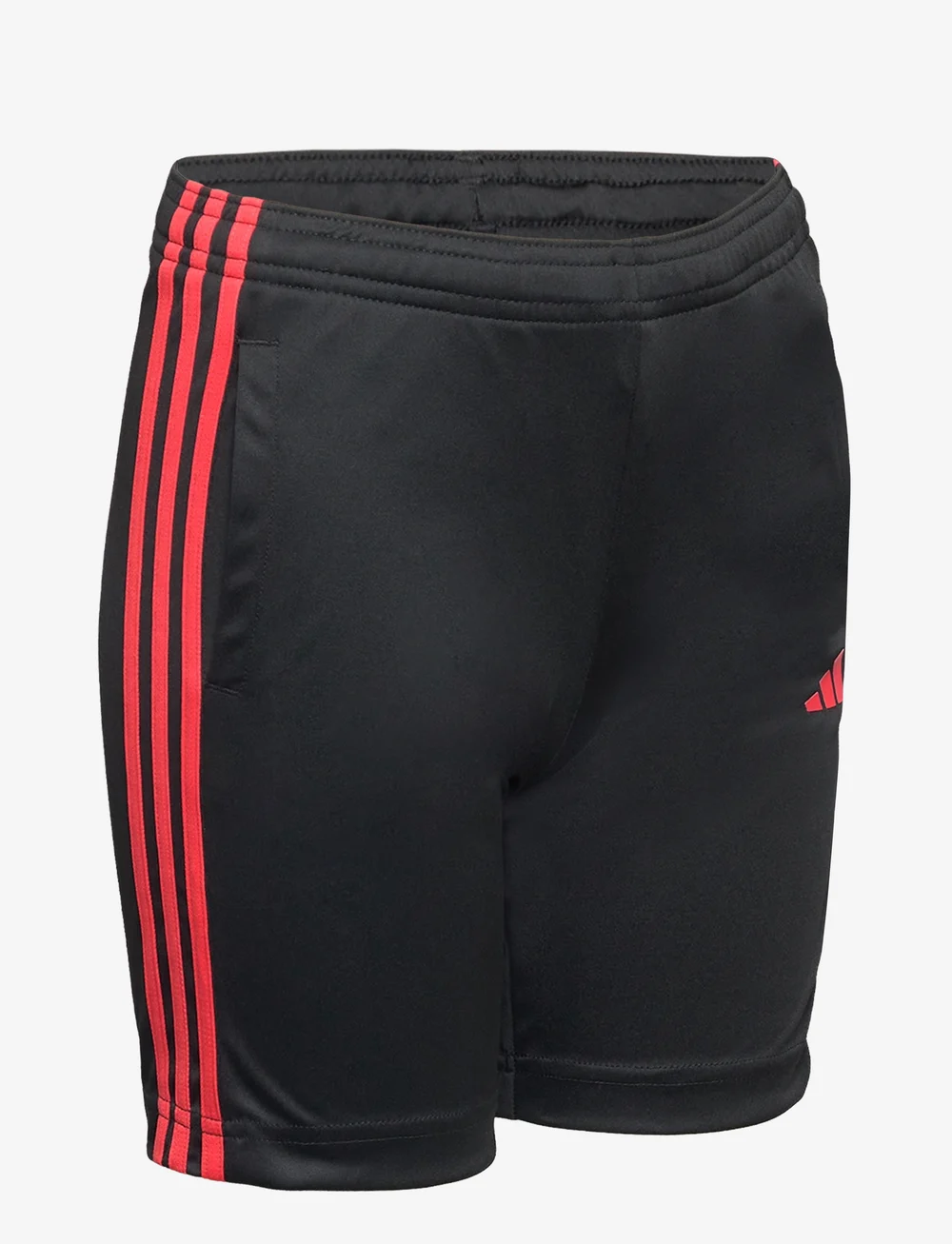 Black adidas shorts with red stripes hotsell