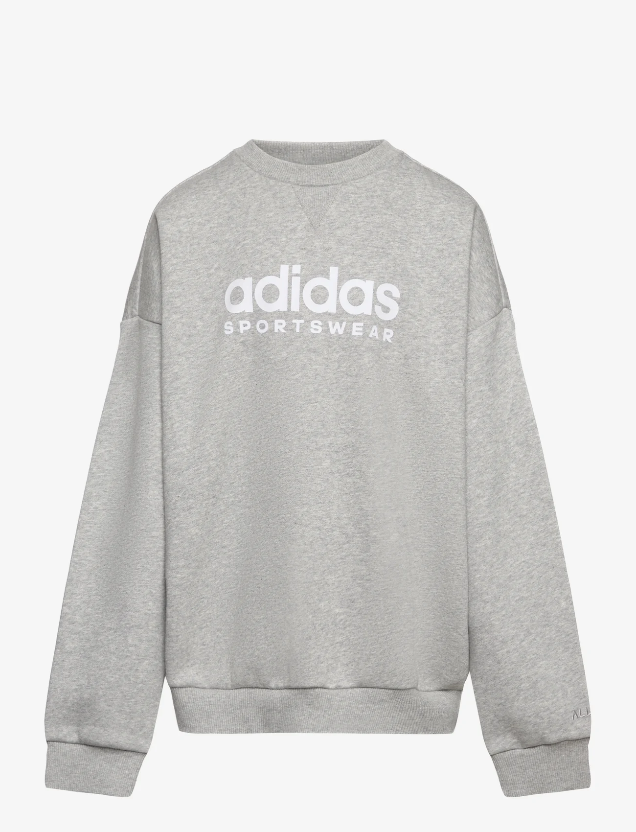 adidas Sportswear - Fleece Crew Sweatshirt Kids - sweatshirts - mgreyh/white - 0