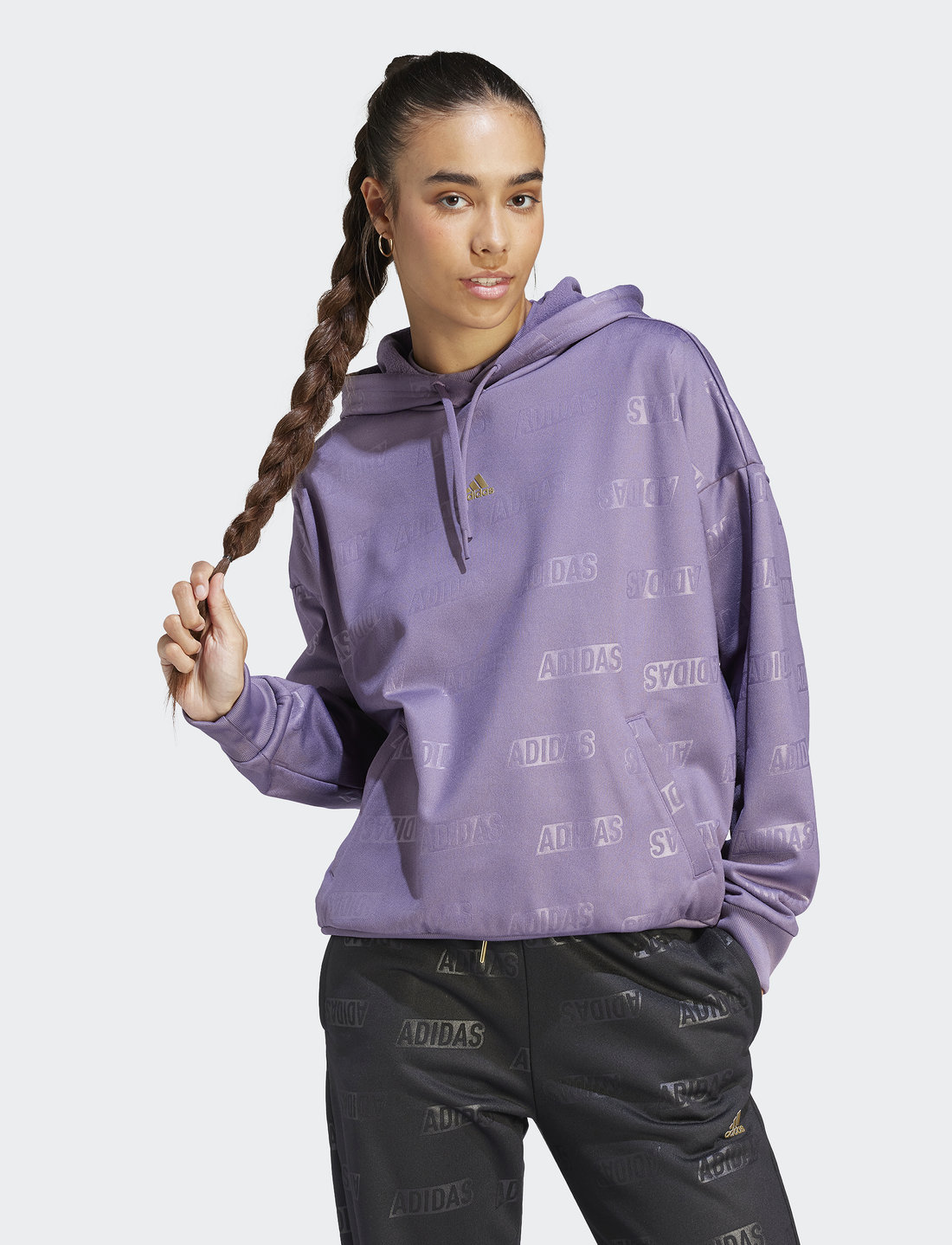 Adidas womens top purple hoodie