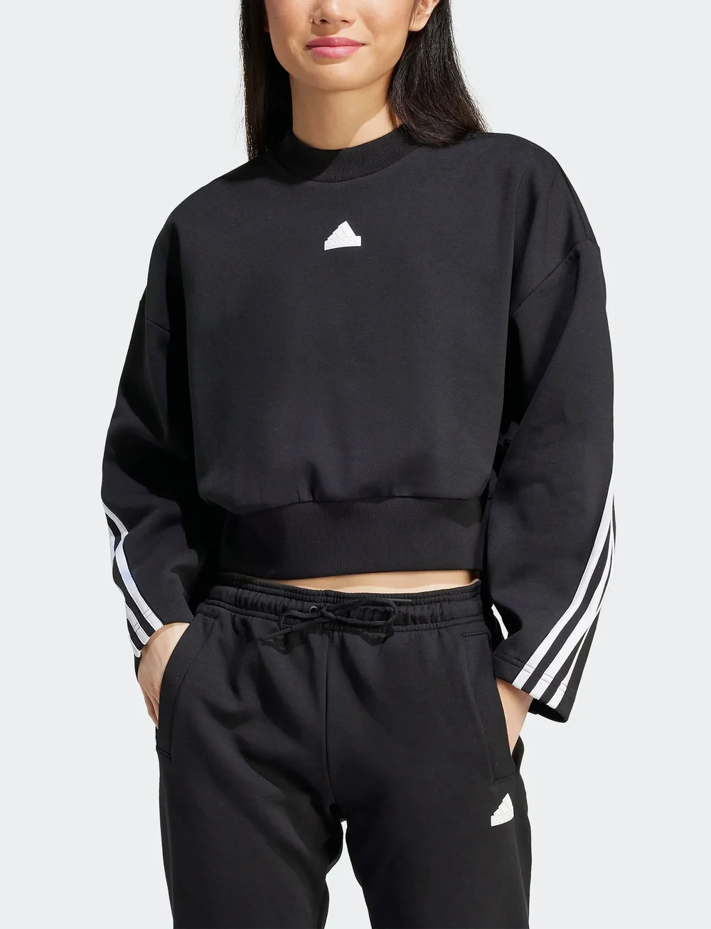 adidas Sportswear - W FI 3S SWT - sweatshirts - black - 0