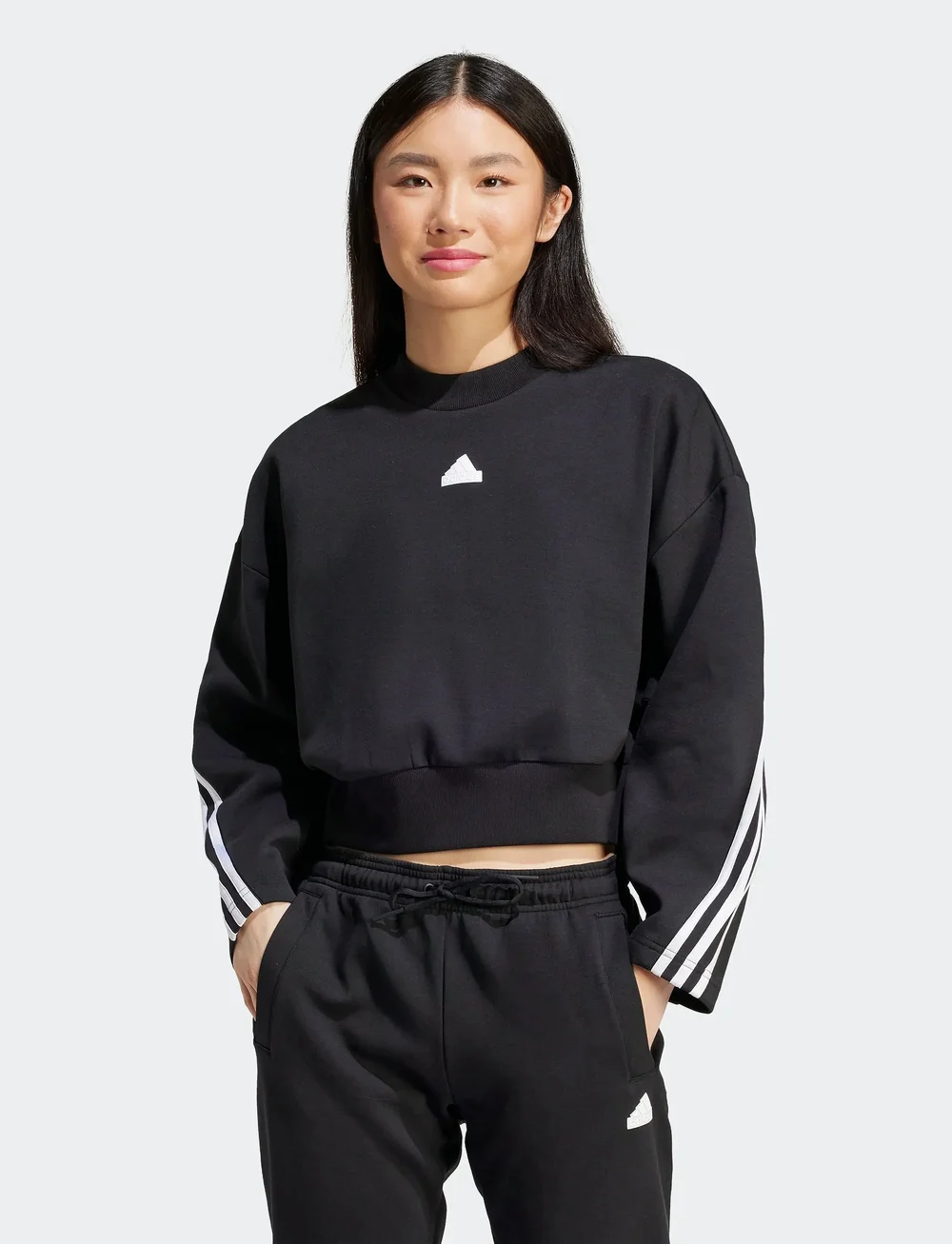 adidas Sportswear - W FI 3S SWT - sweatshirts - black - 5