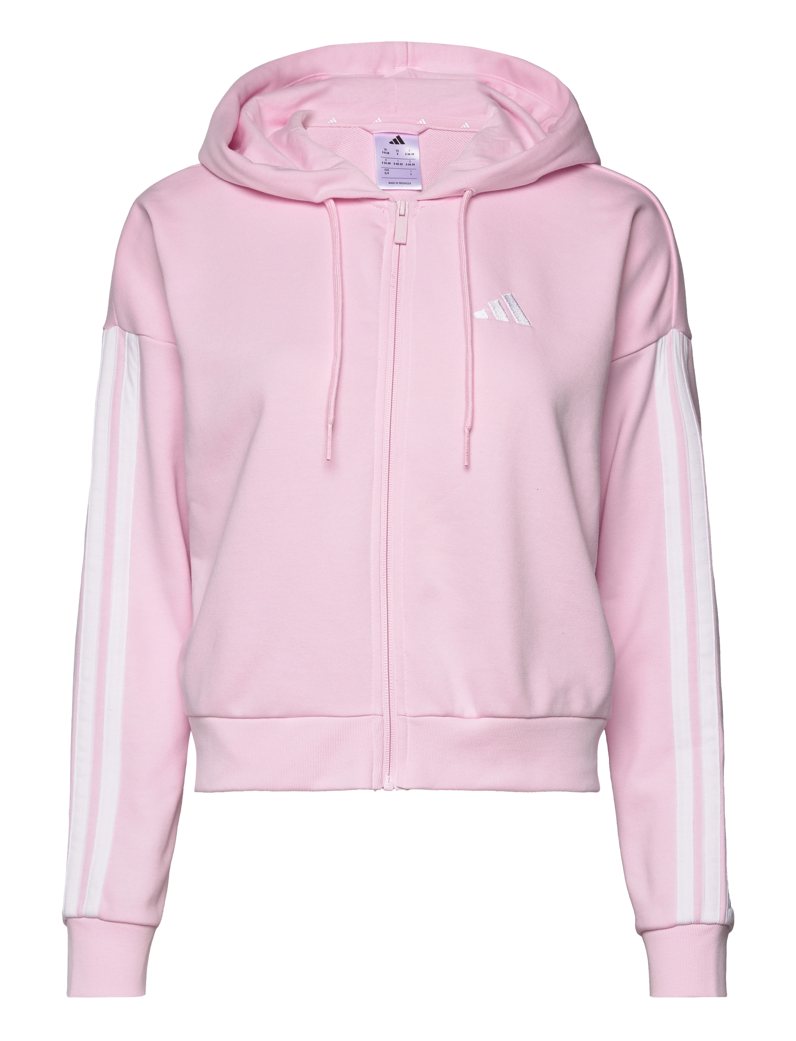 adidas Sportswear W 3S FT FZ HD - Tøj - CLPINK/WHITE / pink/rose
