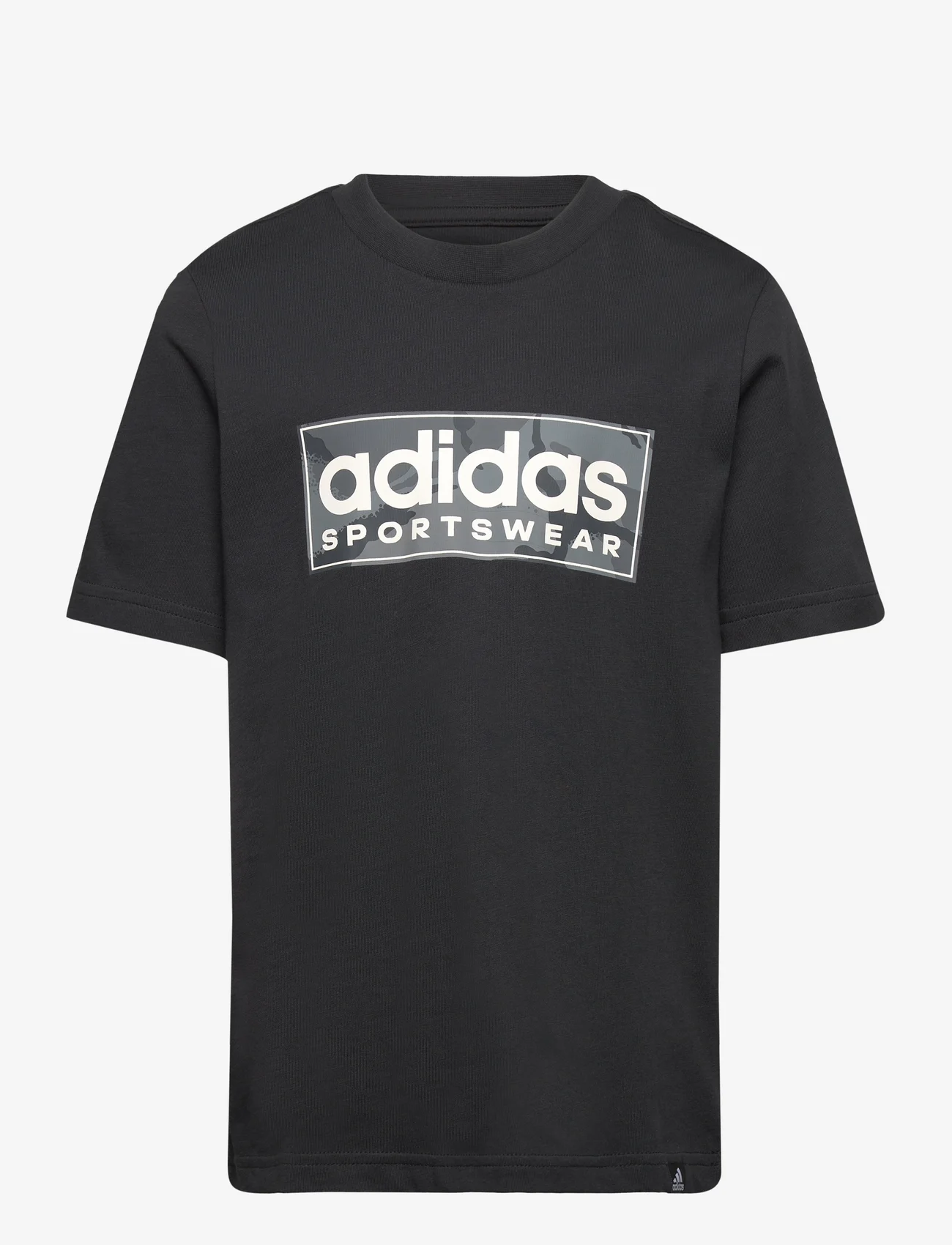 adidas Sportswear - B CAMO LIN T - short-sleeved t-shirts - black - 0