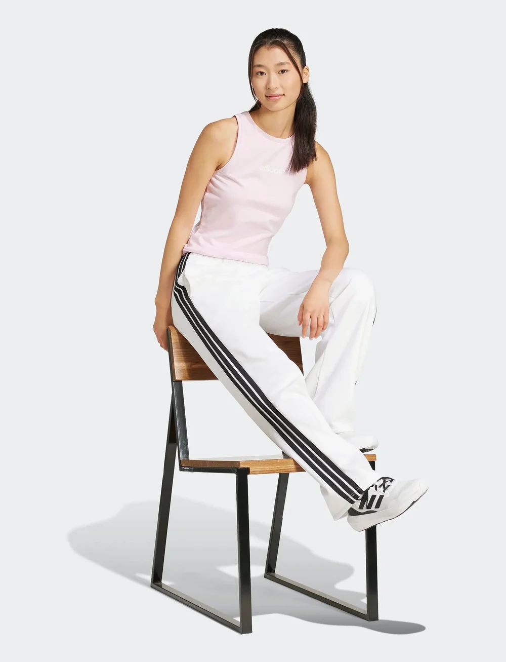 adidas Sportswear - W LIN SJ TK - Õlapaeltega pluusid - clpink/white - 0