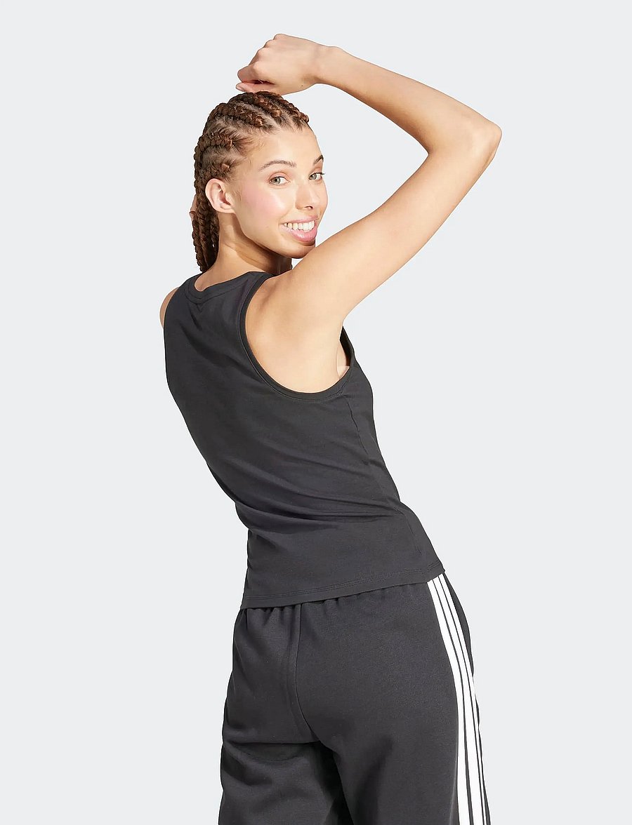 adidas Sportswear - W LIN SJ TK - tank tops - black/white - 3