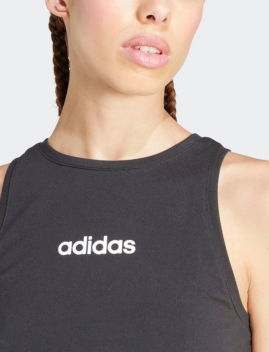 adidas Sportswear - W LIN SJ TK - tank tops - black/white - 4