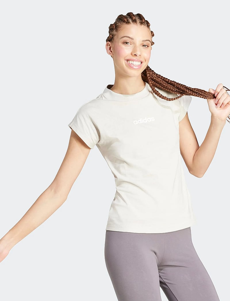 adidas Sportswear - W LIN SJ T - t-shirts - wonalu/white - 0