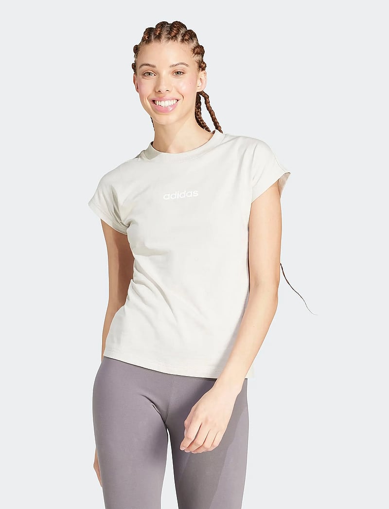 adidas Sportswear - W LIN SJ T - t-shirts - wonalu/white - 3