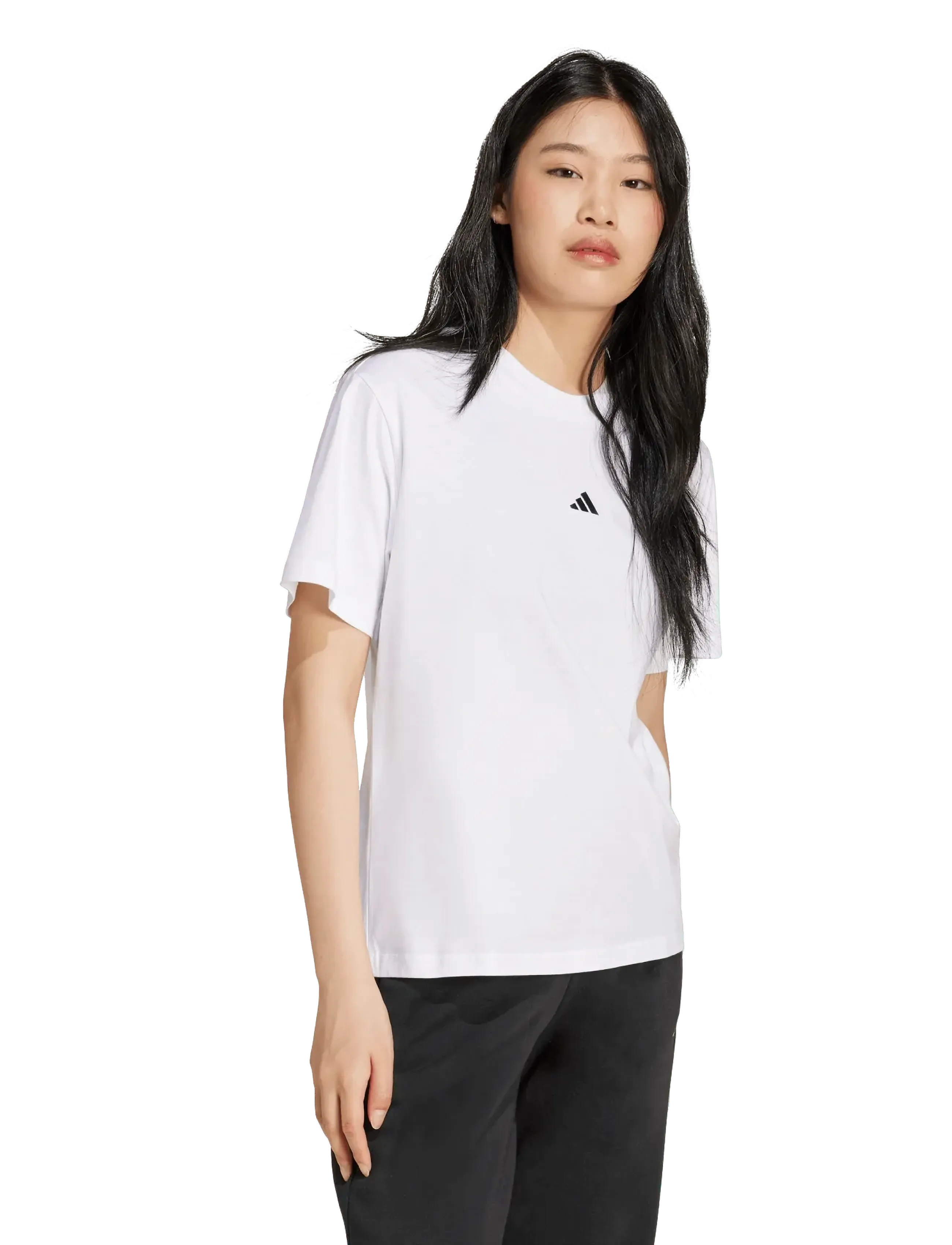 adidas Sportswear W SL SJ T - T-Shirts & Tops - WHITE/BLACK / white