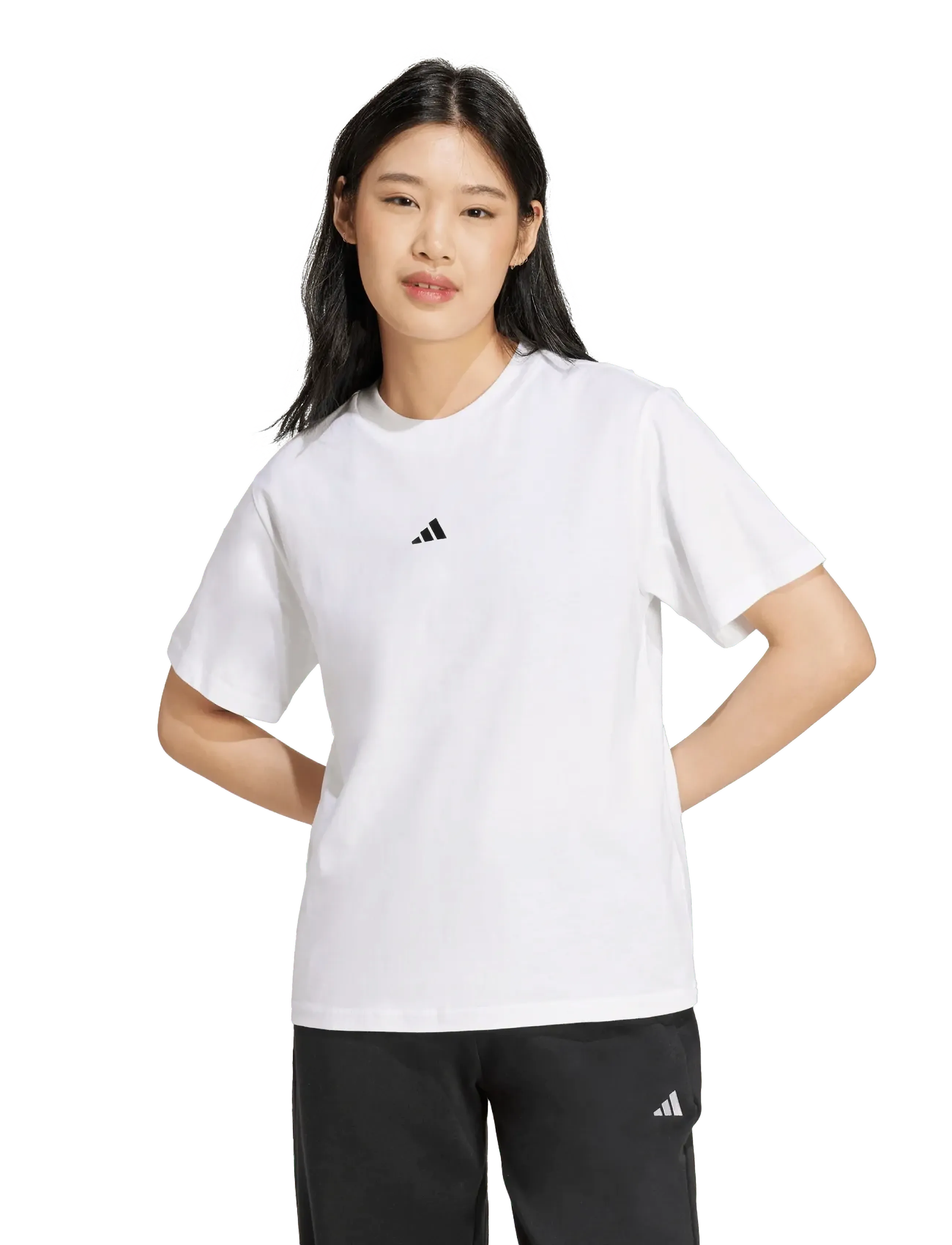 adidas Sportswear - W SL SJ T - t-shirts - white/black - 3
