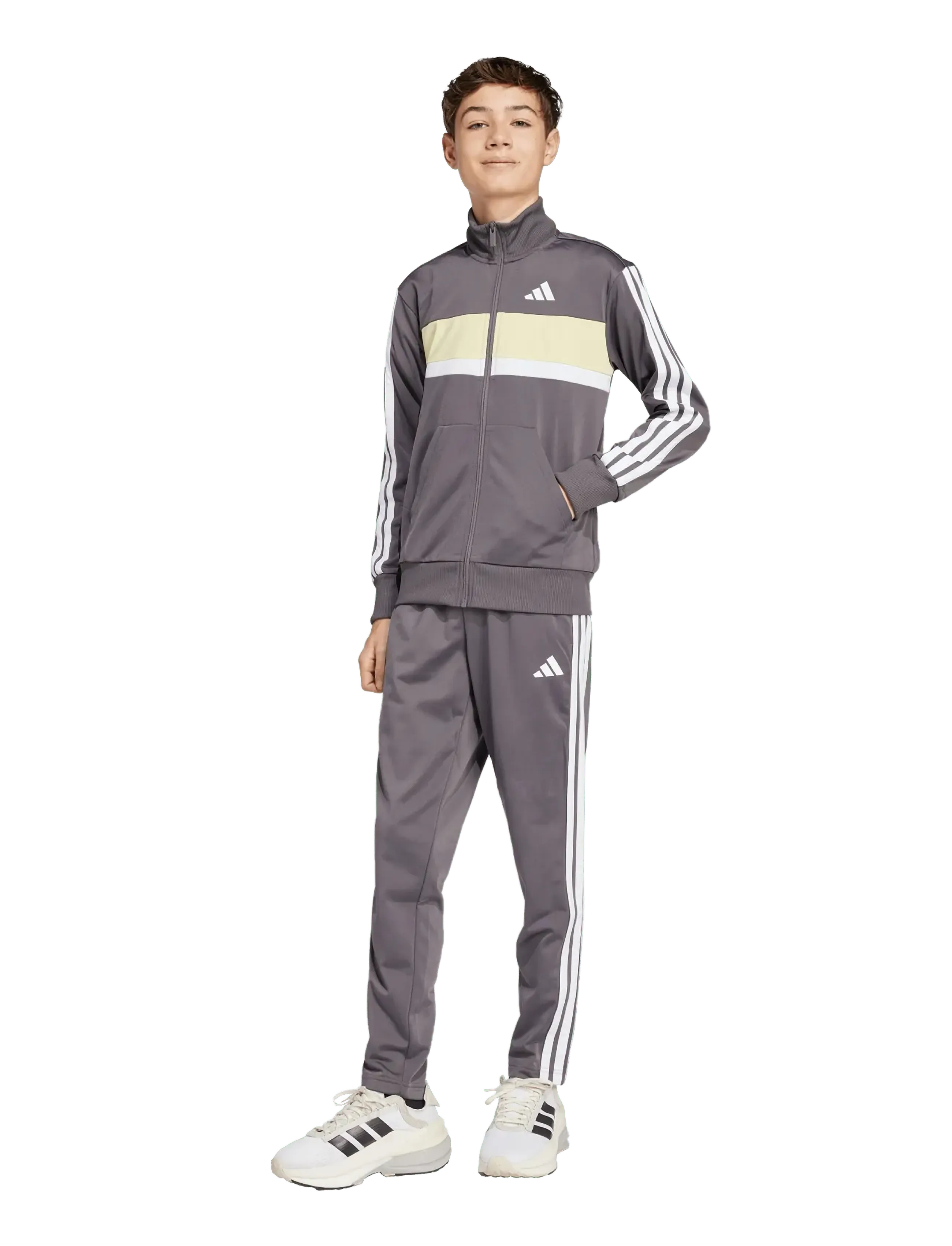 adidas Sportswear - J 3S TIBERIO TS - trainingsanzug - grestr/white/powyel - 4