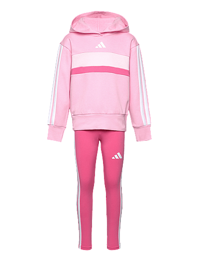 adidas Sportswear LG 3S TIB FL ST - Joggingsæt - TRUPNK/WHITE/CLPINK / pink/rose