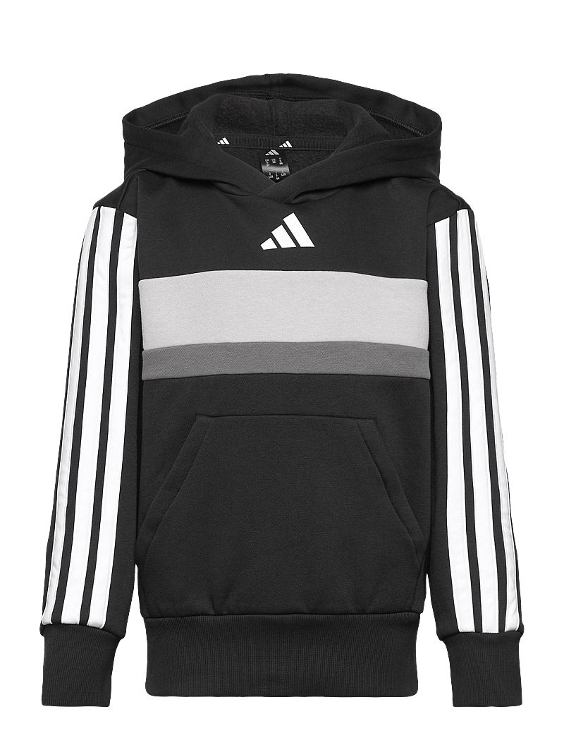 adidas Sportswear - J 3S TIB FL HD - džemperi ar kapuci - black/white/gretwo - 1