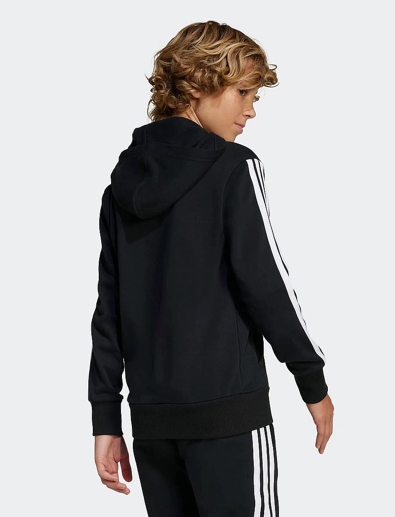 adidas Sportswear - J 3S TIB FL HD - džemperi ar kapuci - black/white/gretwo - 3