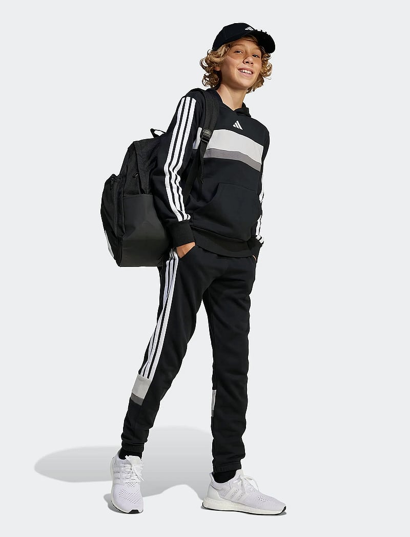 adidas Sportswear - J 3S TIB FL HD - džemperi ar kapuci - black/white/gretwo - 5