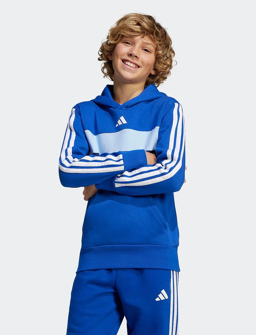 adidas Sportswear - J 3S TIB FL HD - hættetrøjer - royblu/white/globlu - 0