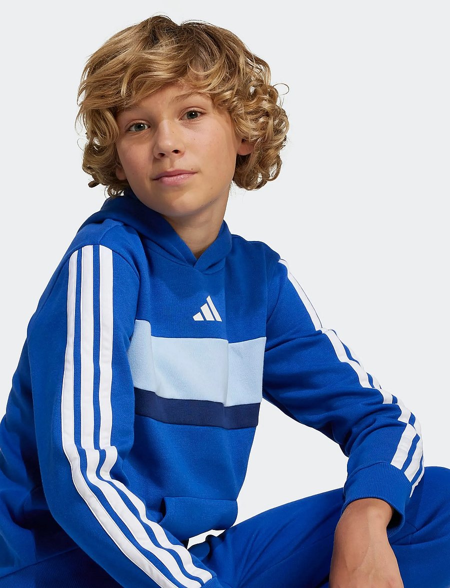 adidas Sportswear - J 3S TIB FL HD - hættetrøjer - royblu/white/globlu - 5