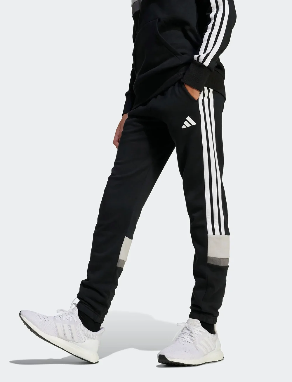 adidas Sportswear - J 3S TIB FL PT - träningsbyxor - black/white/gretwo - 0