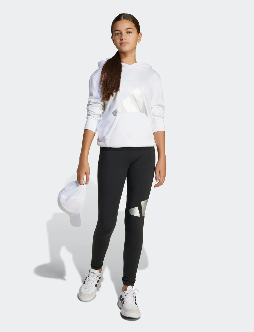 adidas Sportswear - JG GLAM HD - kapuutsiga dressipluusid - white/silvmt - 5