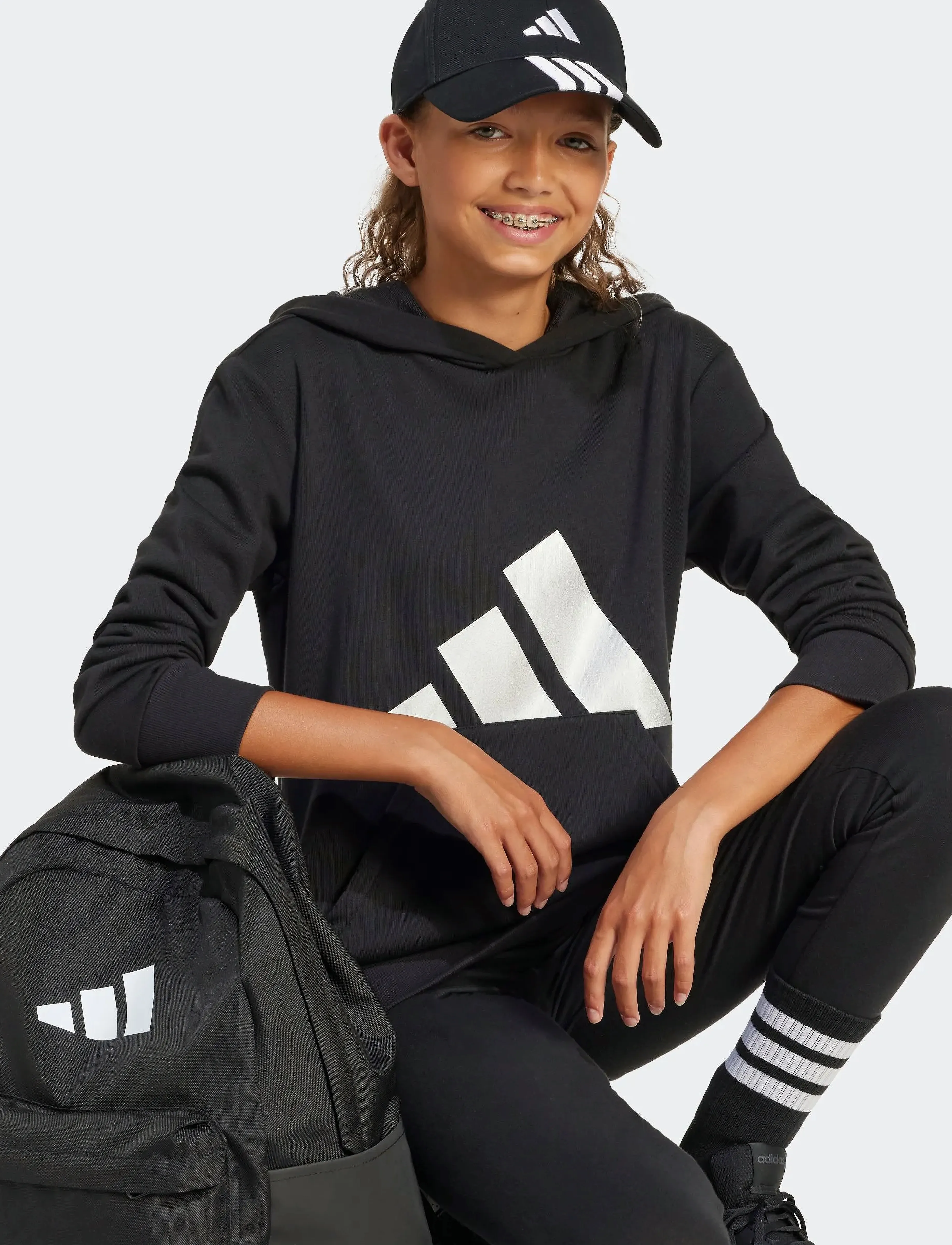 adidas Sportswear - JG GLAM HD - hættetrøjer - black/silvmt - 3