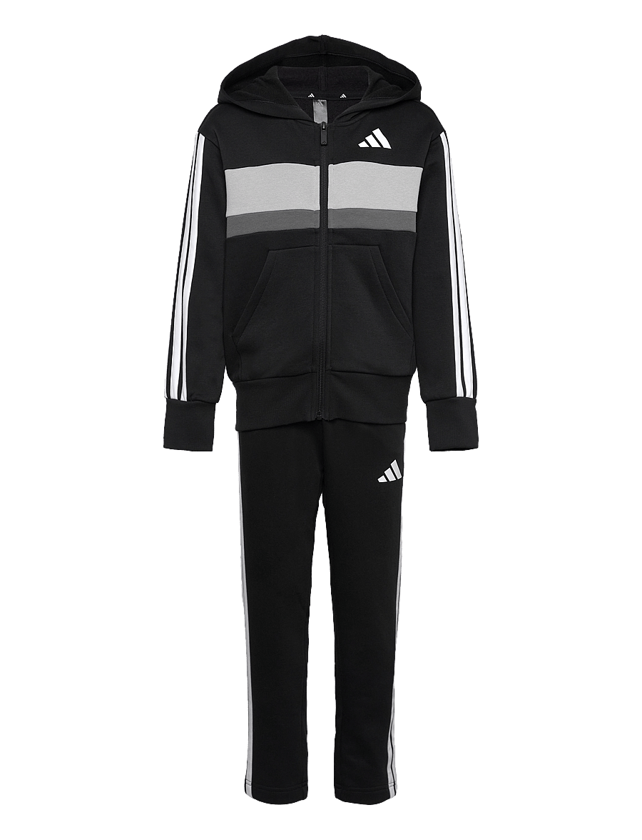 adidas Sportswear - J 3S TIB FL TS - sæt med langærmet t-shirt - black/white/gretwo - 1