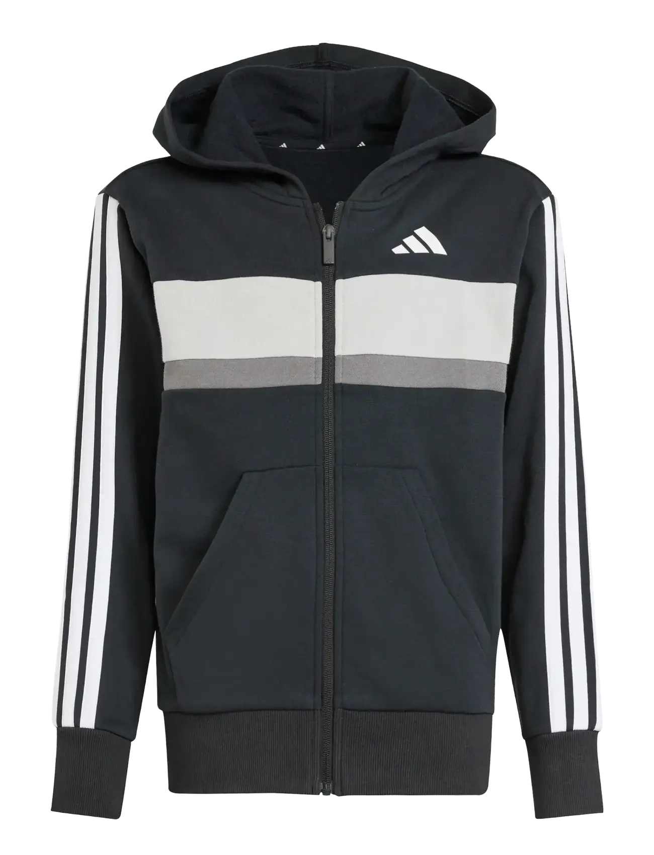 adidas Sportswear - J 3S TIB FL TS - sæt med langærmet t-shirt - black/white/gretwo - 4