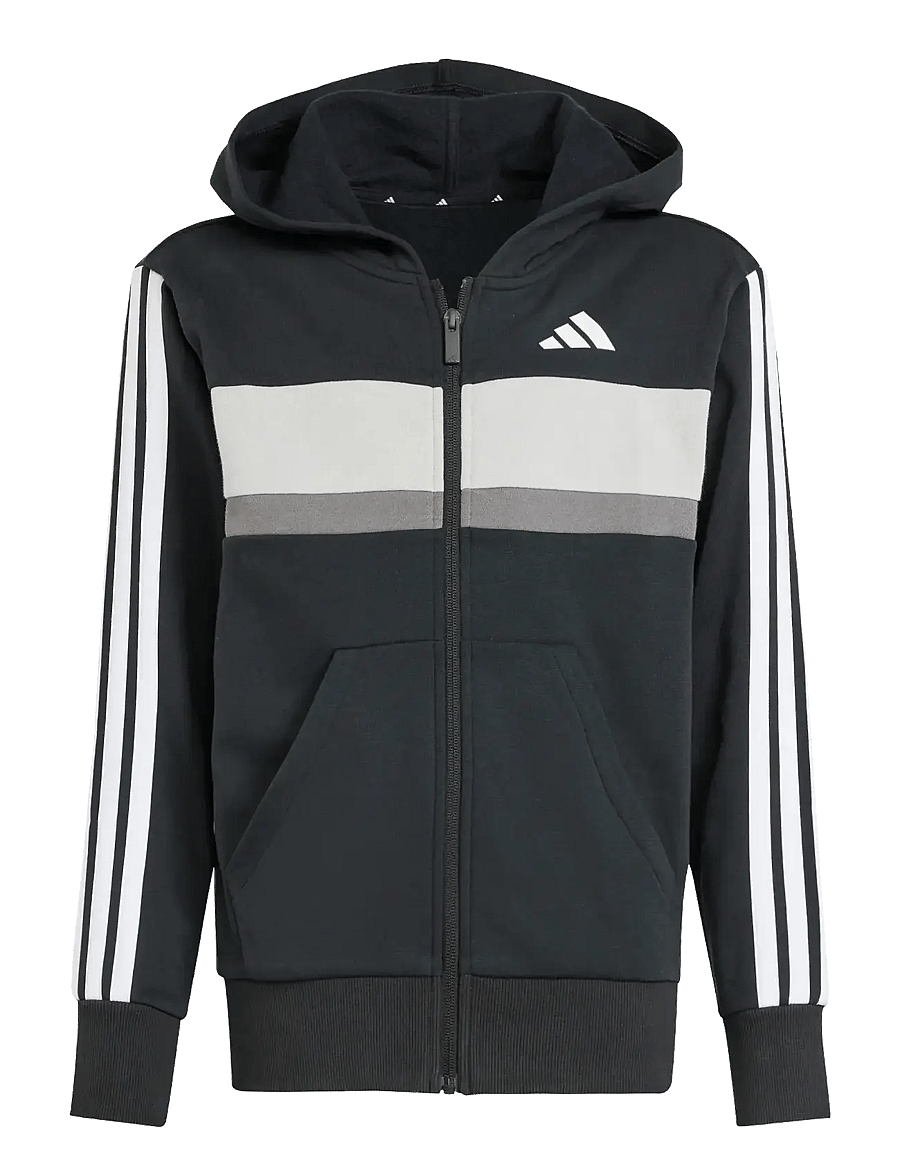adidas Sportswear - J 3S TIB FL TS - sæt med langærmet t-shirt - black/white/gretwo - 4